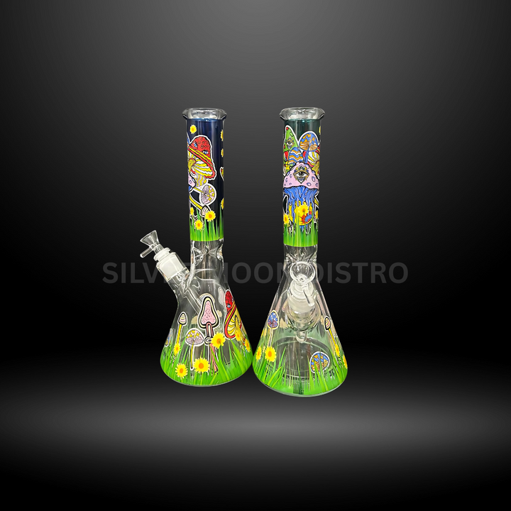14" Psychedelic Mushroom Beaker Bong