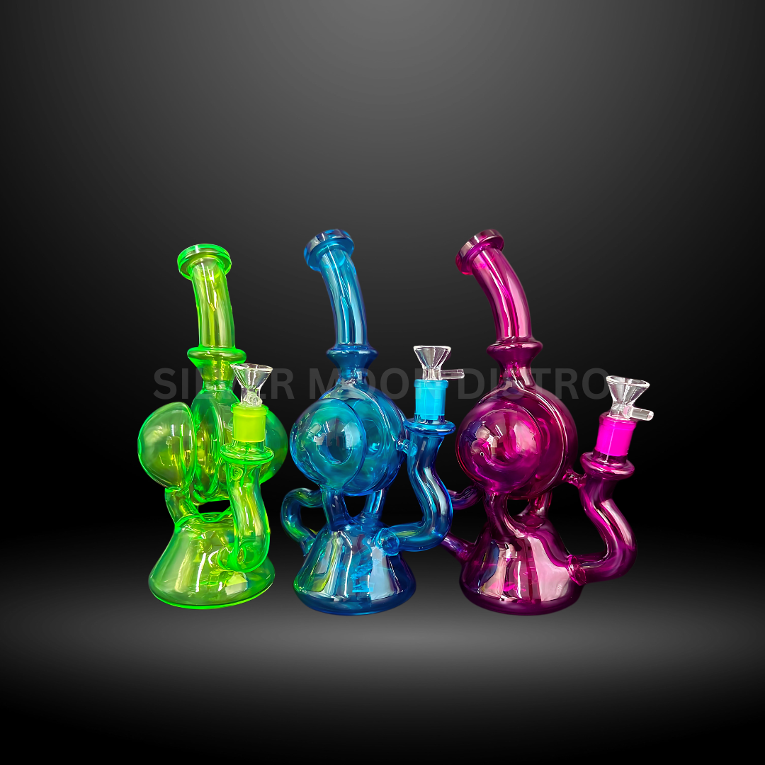 10" Colorful Glass Recycler Water Pipe (RC 27)