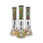 16" Floral Spiral Perc Beaker Bong [HXCP-452P-AH]