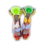 4" Bee & Leaf Art Hand Pipe [BB-428]
