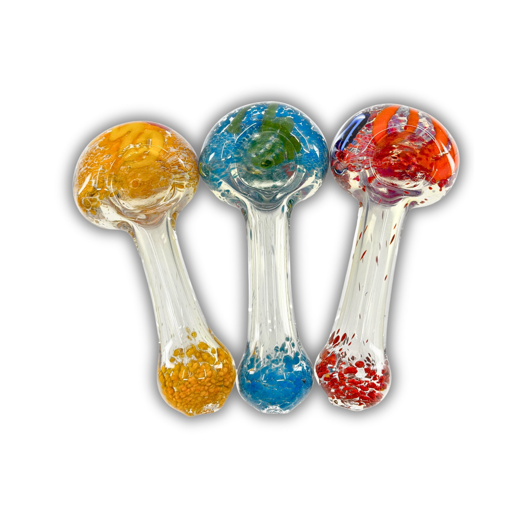 3" Crackle Frit Hand Pipe [RK-5]