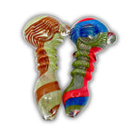 4" Color Wig Wag Hand Pipe [BB-563]