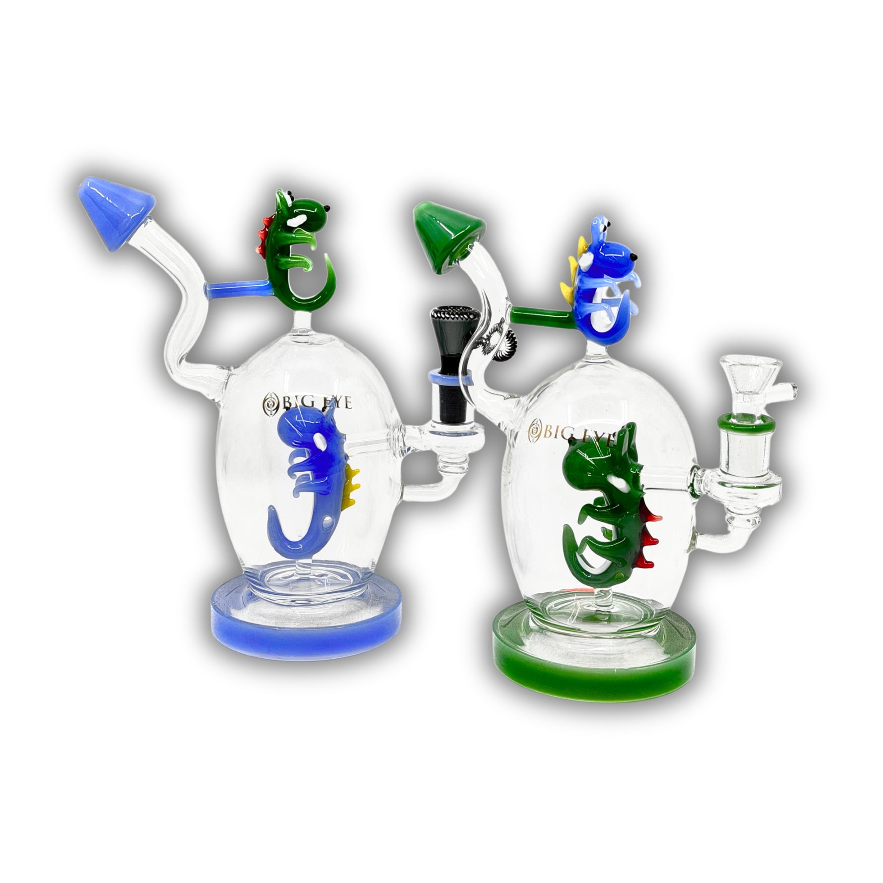 8" Dragon-Themed Glass Recycler Water Pipe [GB-145]