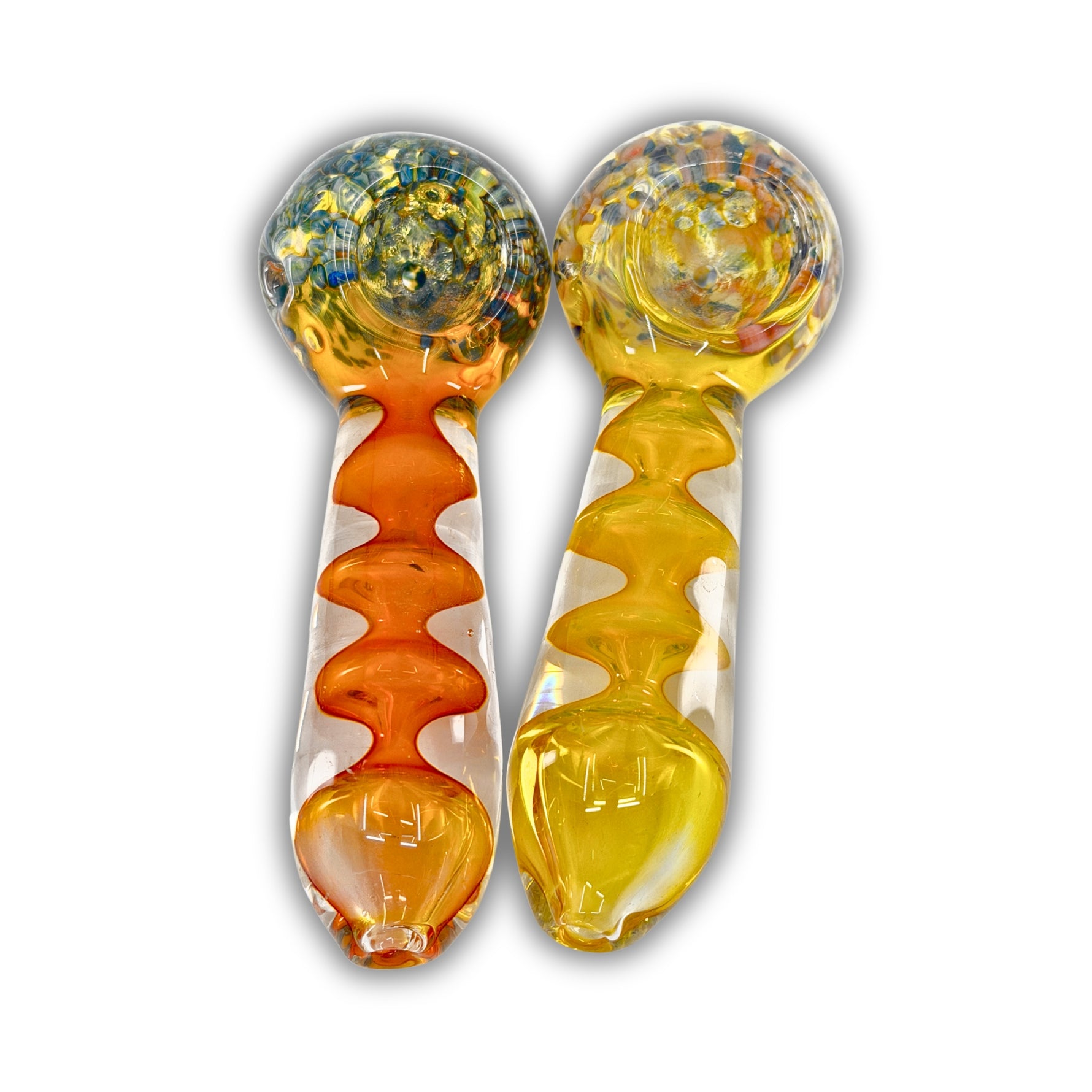4" Amber Spiral Hand Pipe [MH-29]