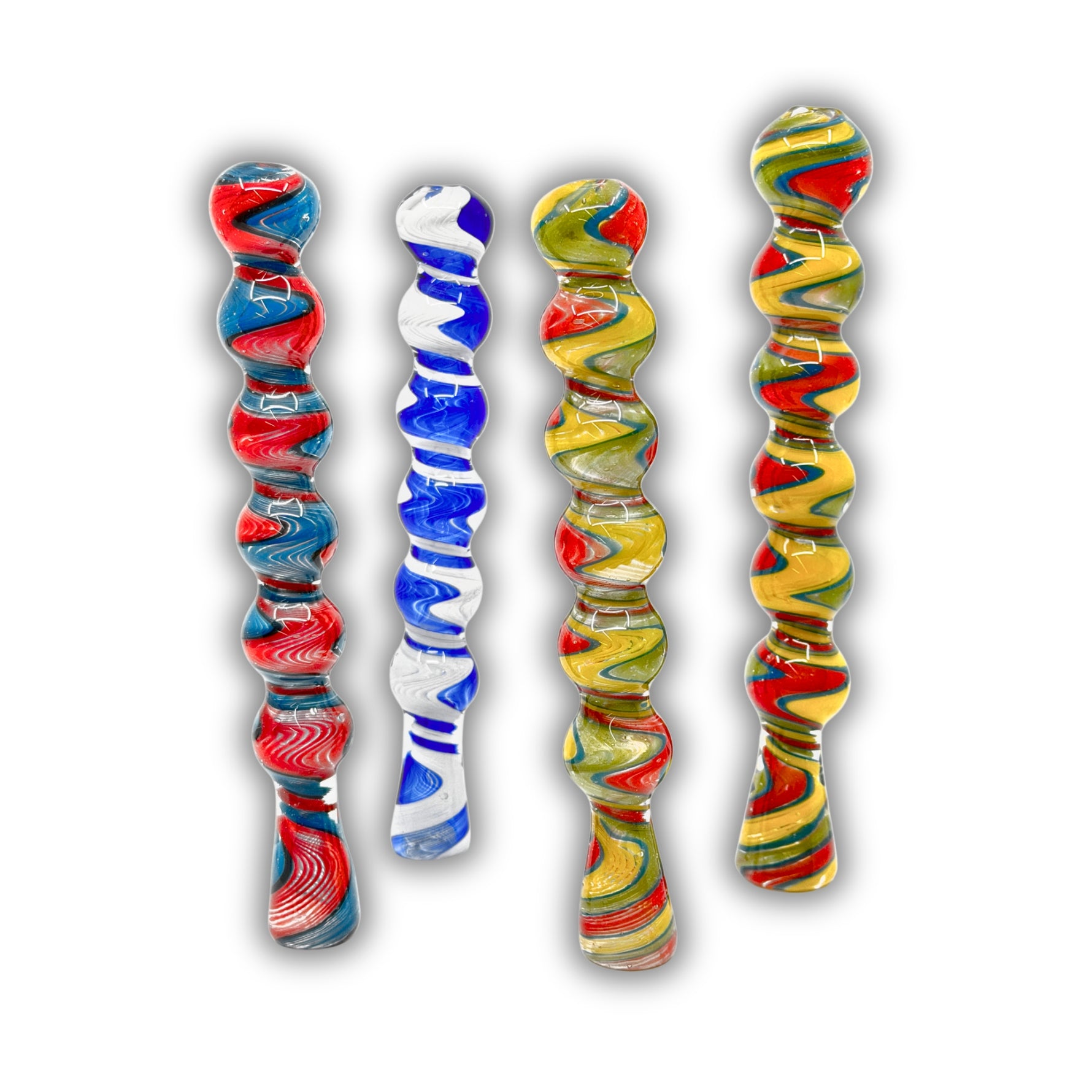 10" Colorful Swirl Chillum Pipe [MH-19]