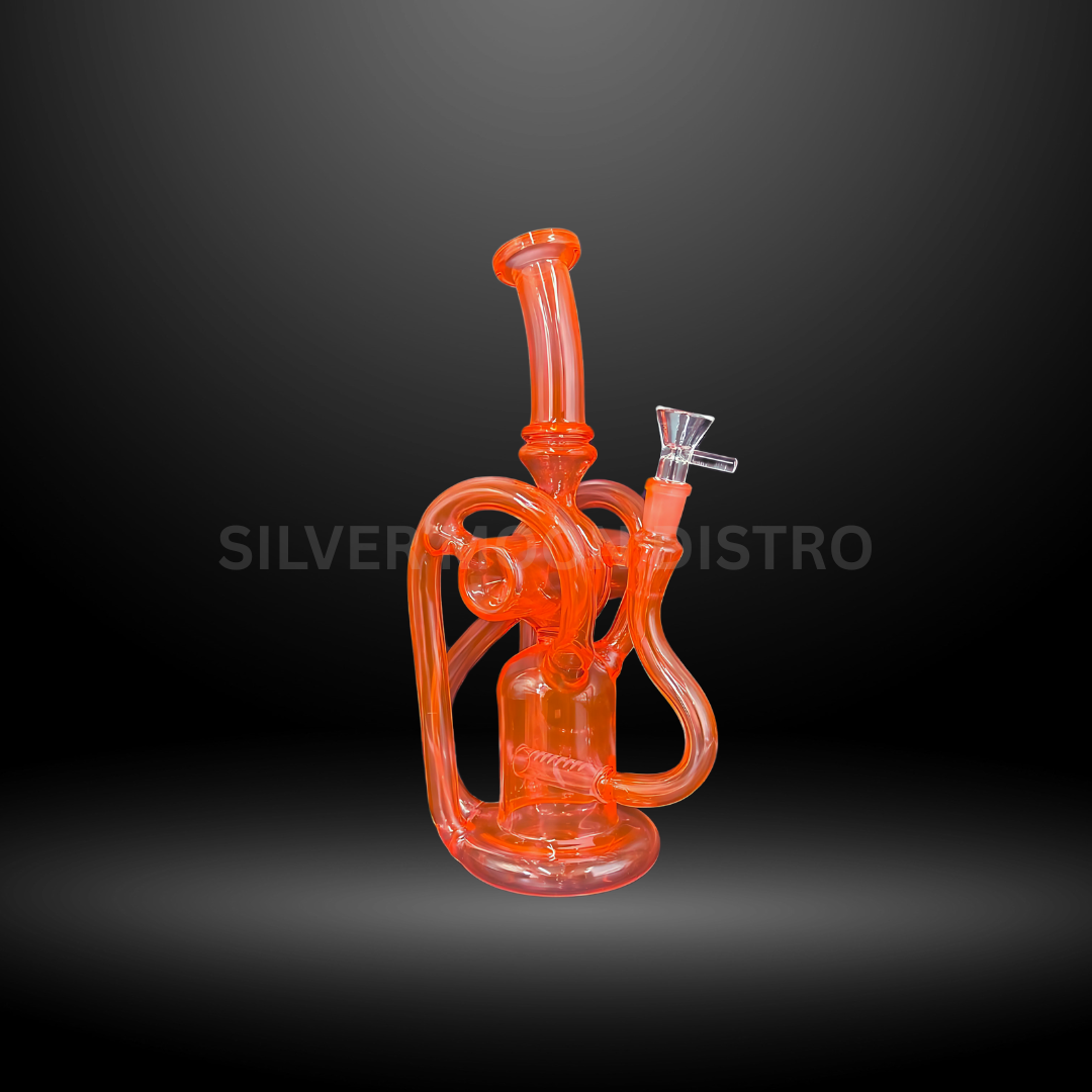 Orange Glass Recycler Water Pipe (WP 9286)