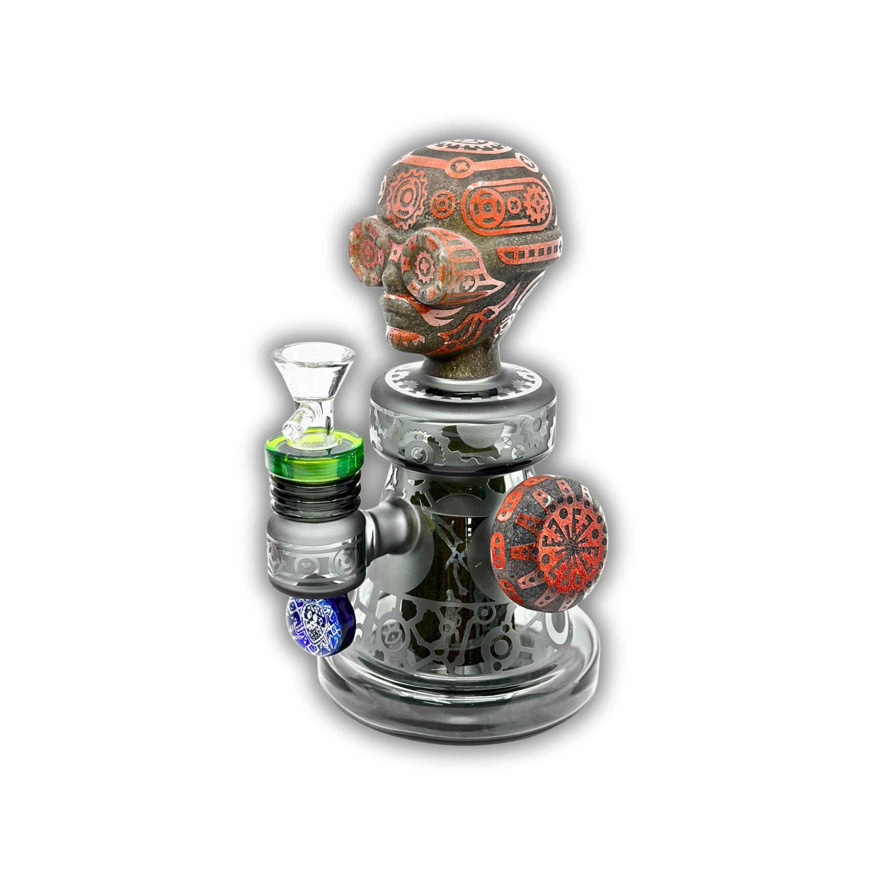 7.5" Steampunk Gear Skull Water Pipe [GODEN-25]