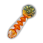 4" Amber Spiral Hand Pipe [MH-29]