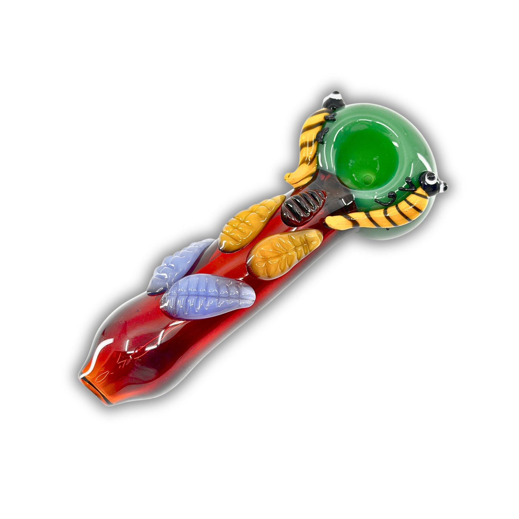 4" Bee & Leaf Art Hand Pipe [BB-428]