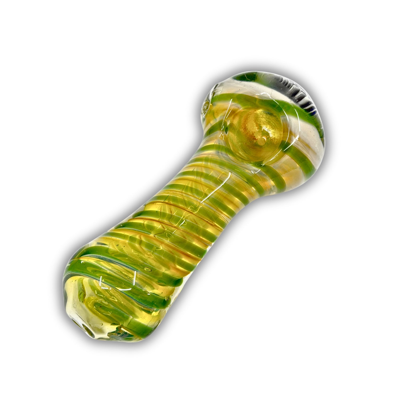 4" Fumed Green Spiral Hand Pipe [MH-41]