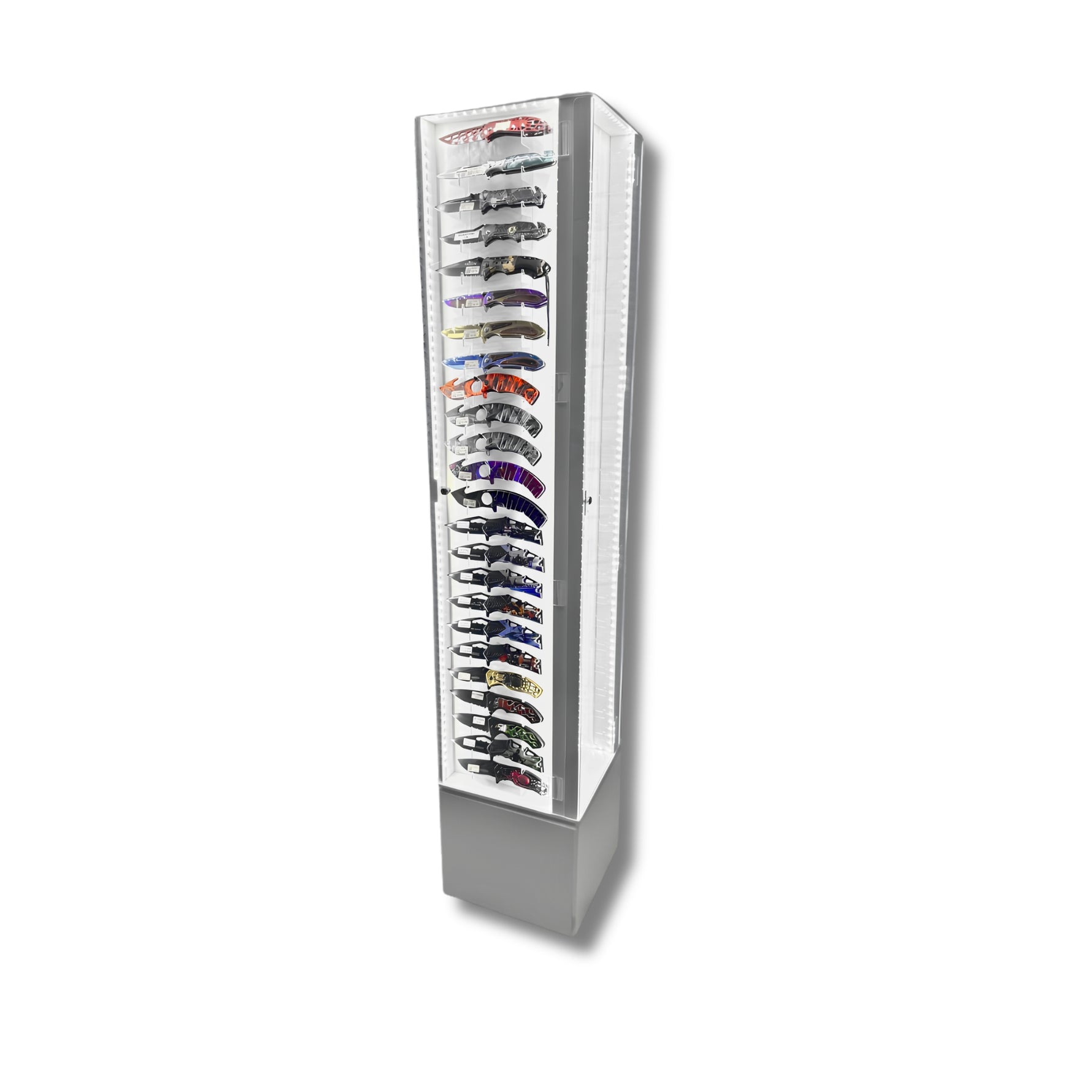 4 Sided Led Knife Display with 96 Knives