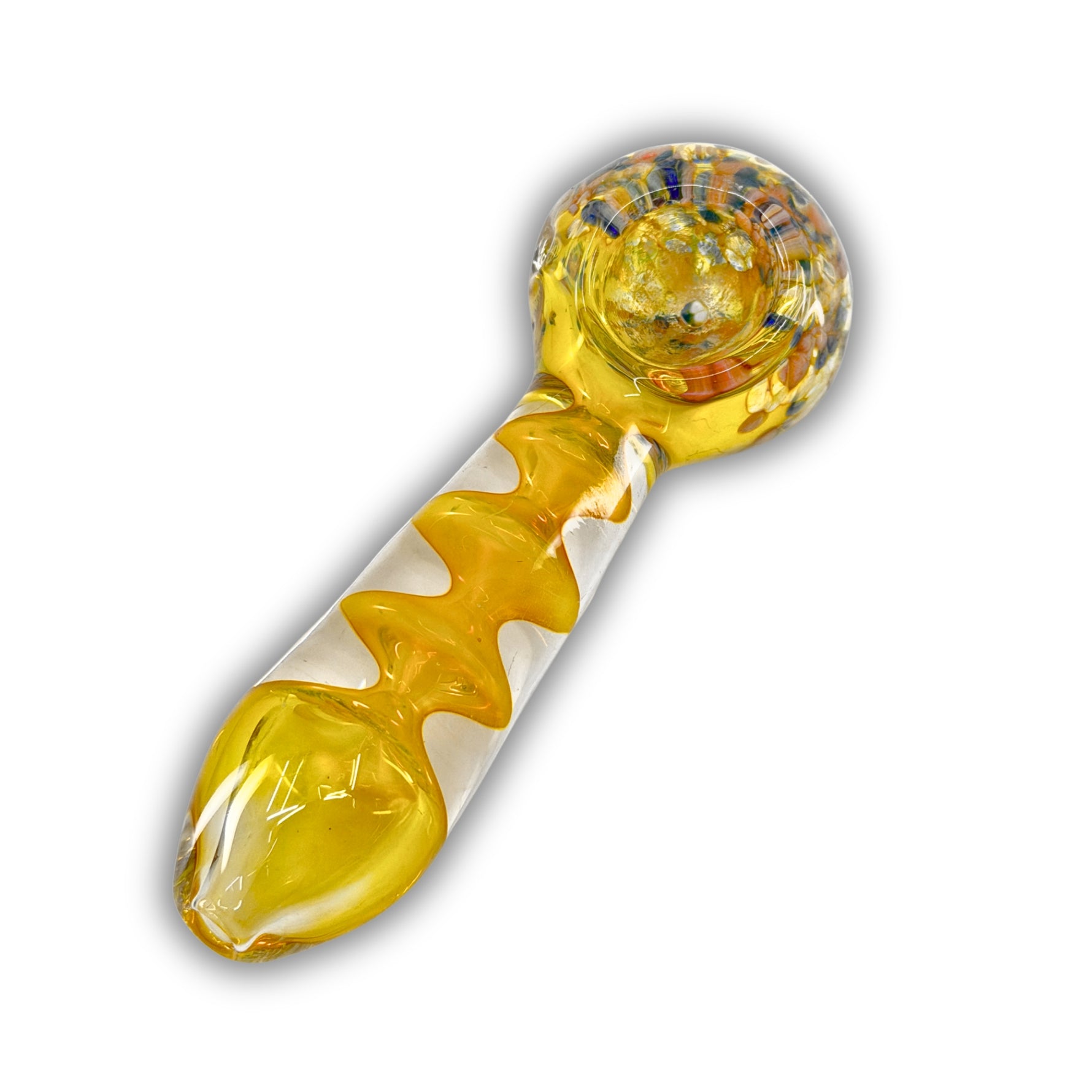 4" Amber Spiral Hand Pipe [MH-29]