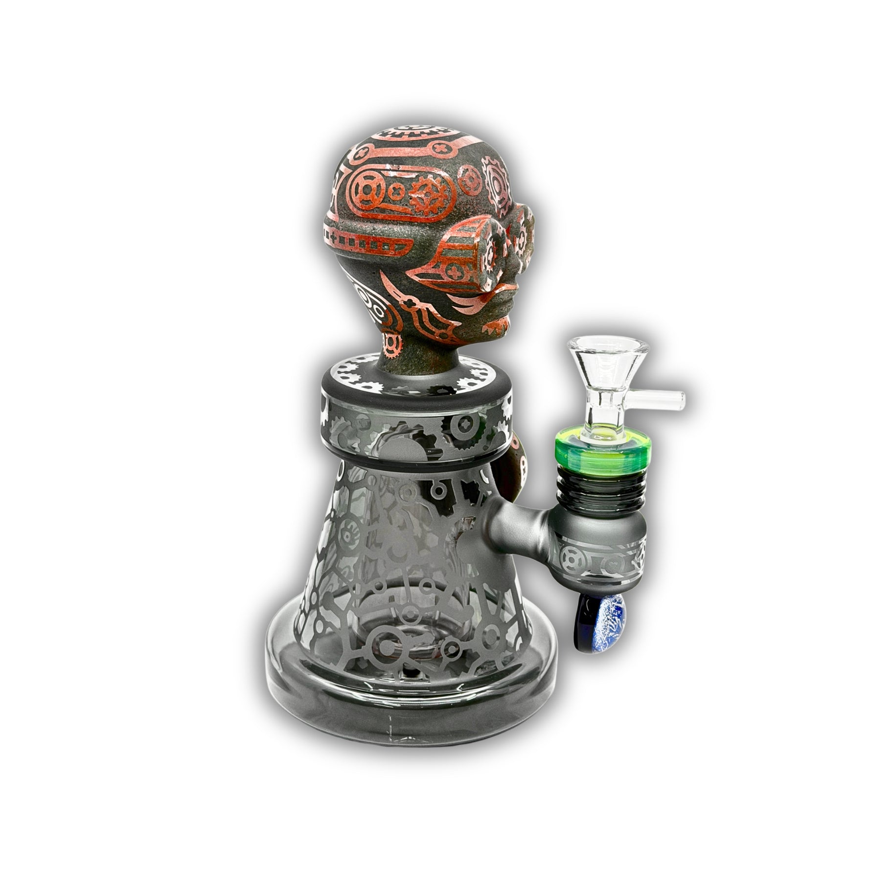 7.5" Steampunk Gear Skull Water Pipe [GODEN-25]