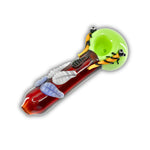 4" Bee & Leaf Art Hand Pipe [BB-428]