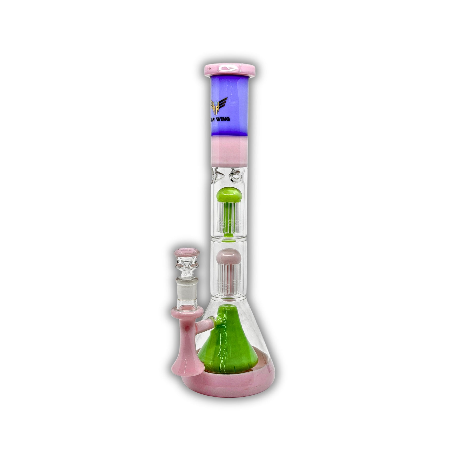 18" Dual Tree Perc Beaker Bong [WP-9265]