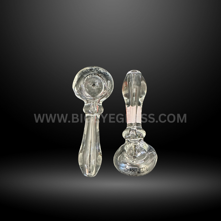 Set of 4-inch clear glass spoon hand pipes with simple and durable design. Wholesale smoking pipes for smoke shops, head shops, and glass pipe distributors.