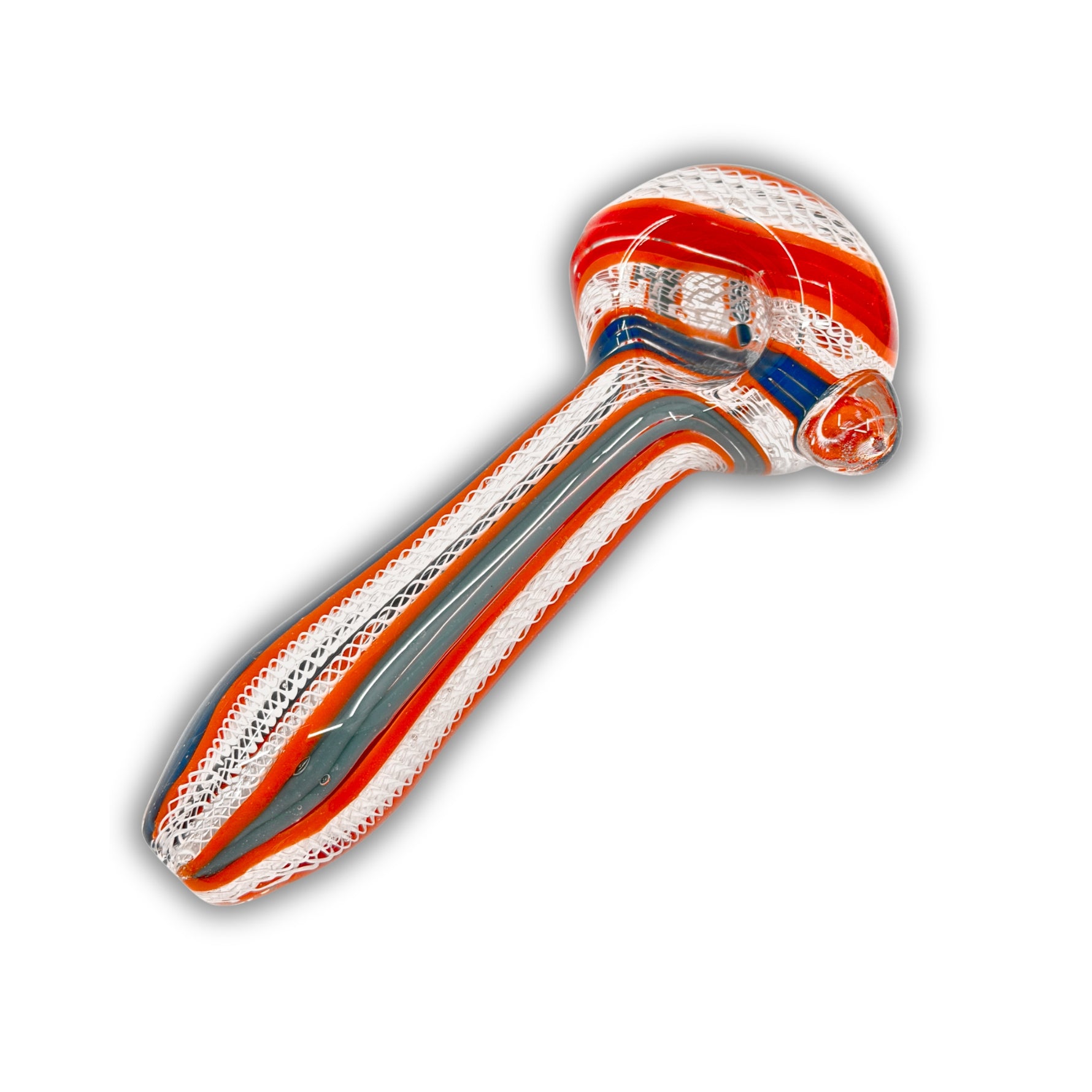 4" Orange Lattice Hand Pipe [BB-552]