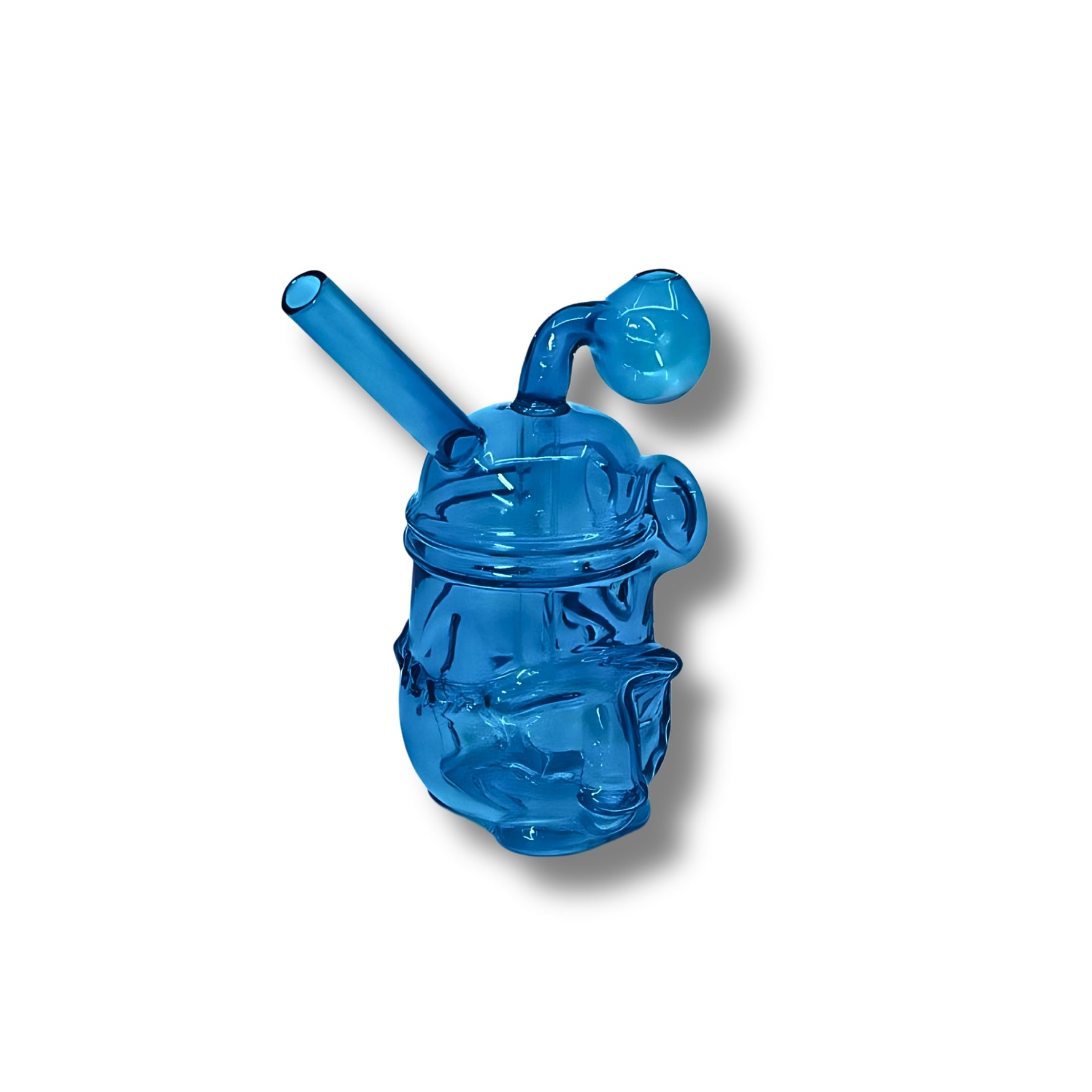 Colorful minion character glass oil burner pipes in orange, red, pink, blue, and yellow with detailed cartoon design.