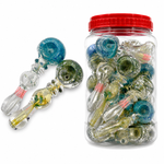 3" Crackle Glass Hand Pipe [BB-491]