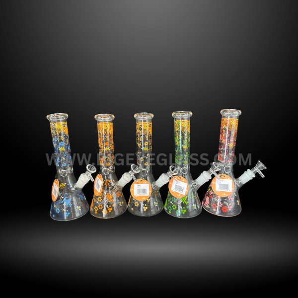 10" Wholesale Honey Bee Beaker Bong with multiple colors and designs.