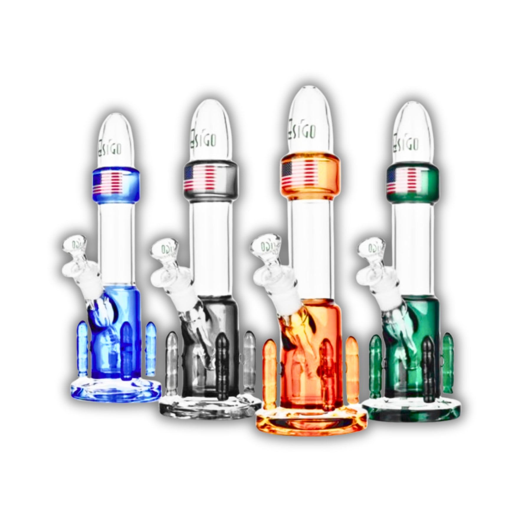 10.5" USA Flag Bullet Water Pipe [ES-2642]