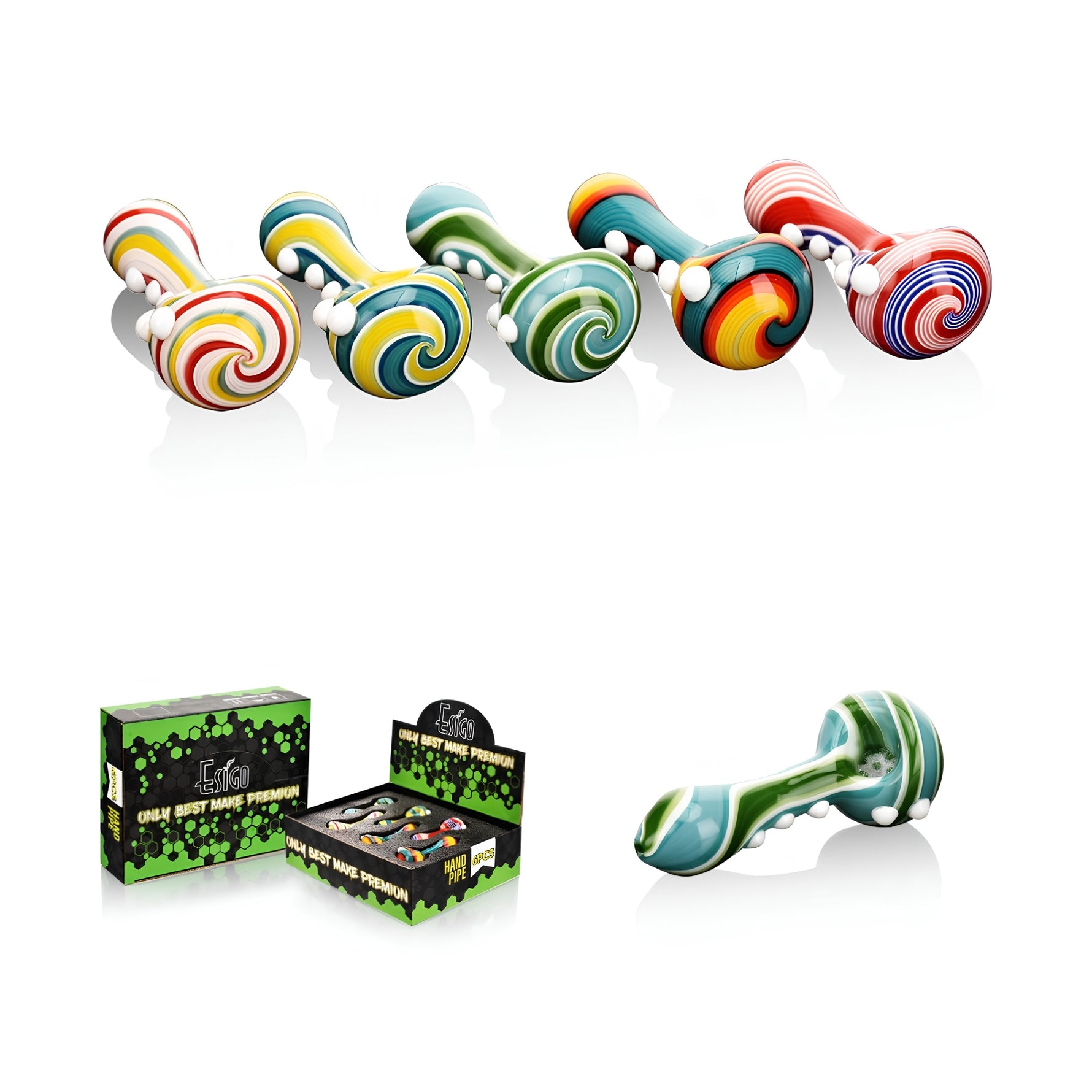 4 " Swirl Art Hand Pipe [ESH-23259]