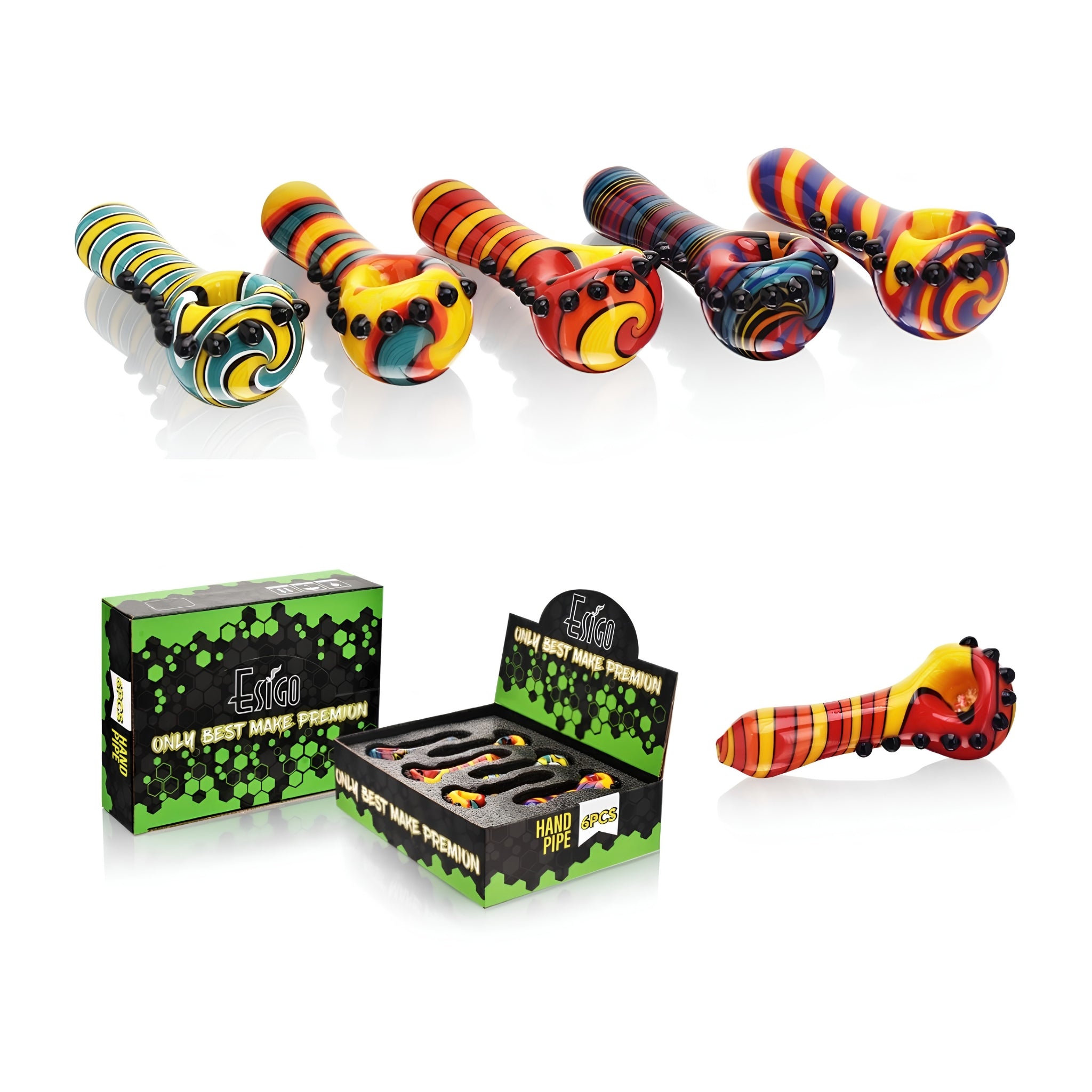4.5" Stripe Swirl Hand Pipe [ESH-23270]