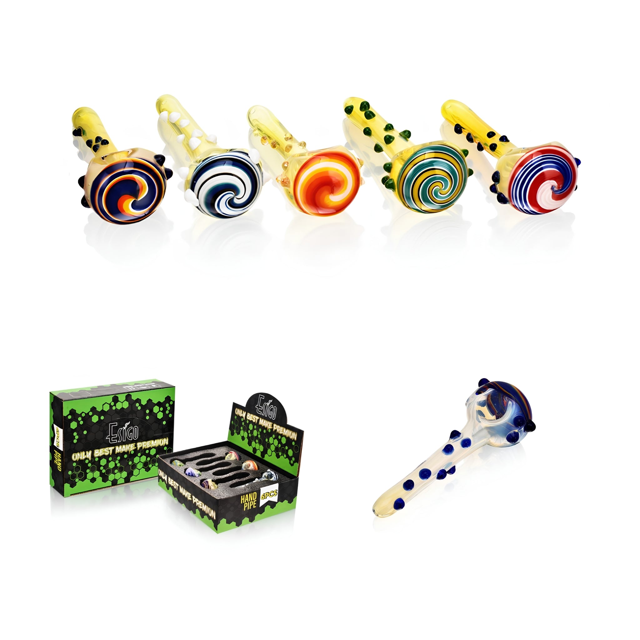 5" Color Swirl Hand Pipe Display [ESH-2422]