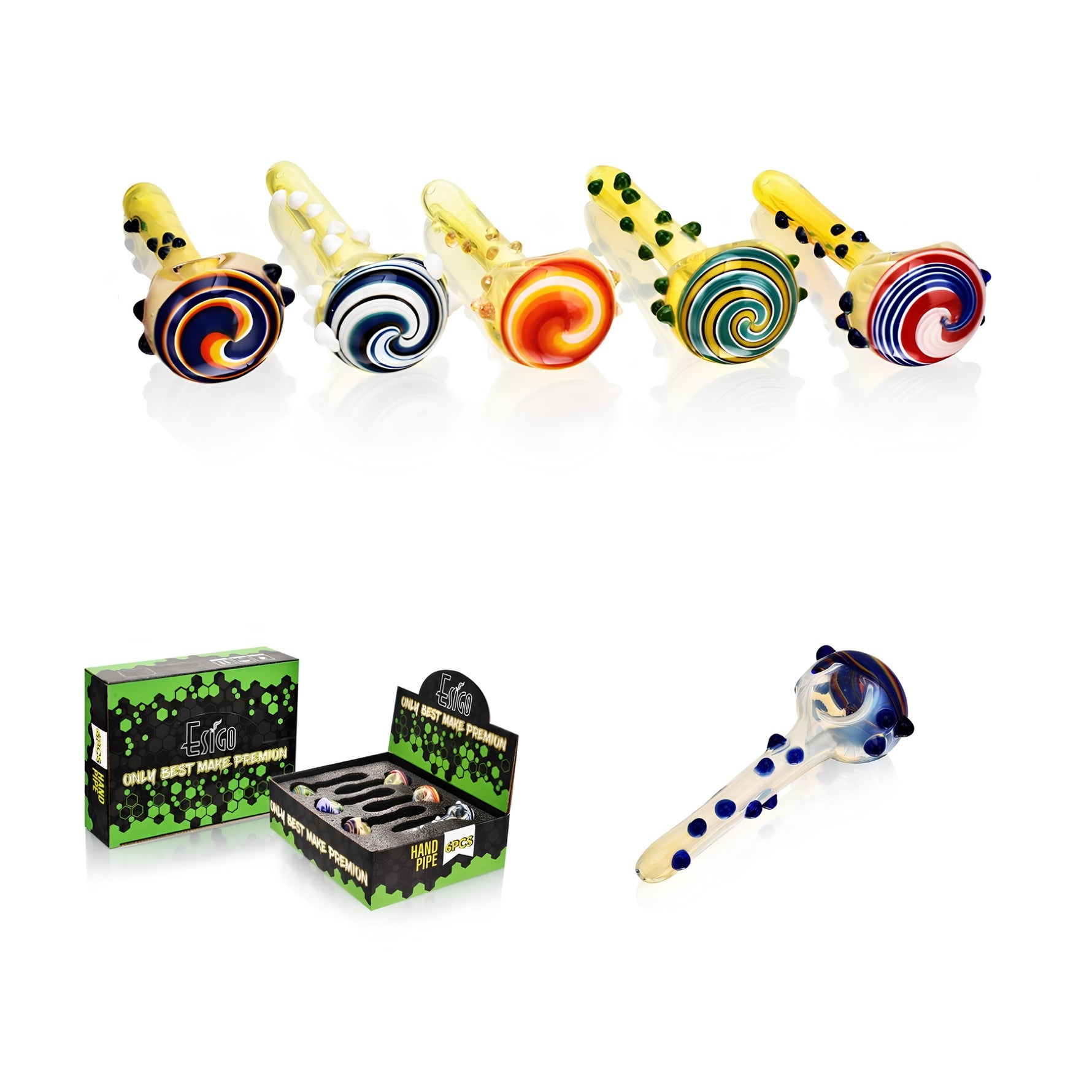 5" Color Swirl Hand Pipe Display [ESH-2422]