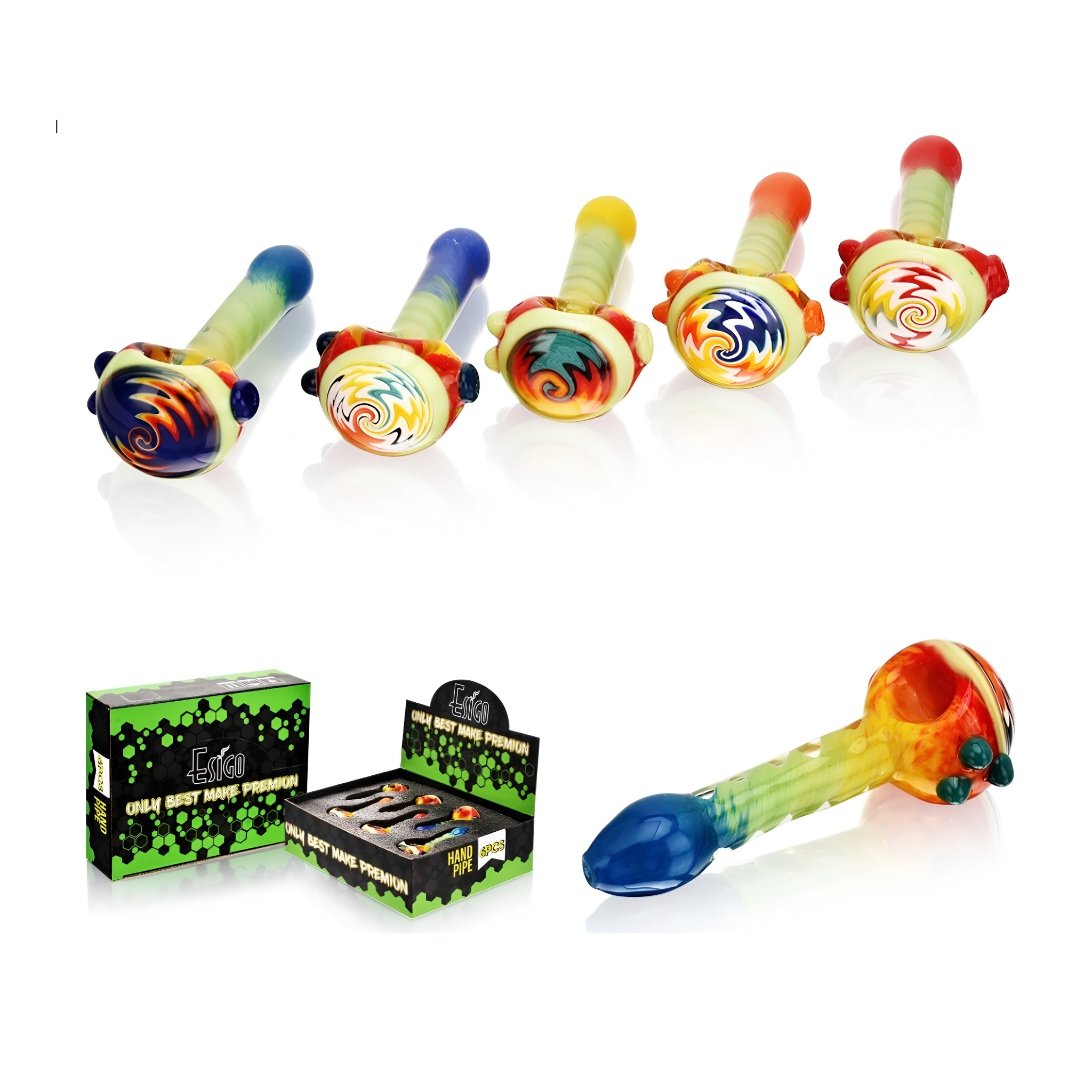 4.5" Color Swirl Marble Hand Pipe Display [ESH-2424]